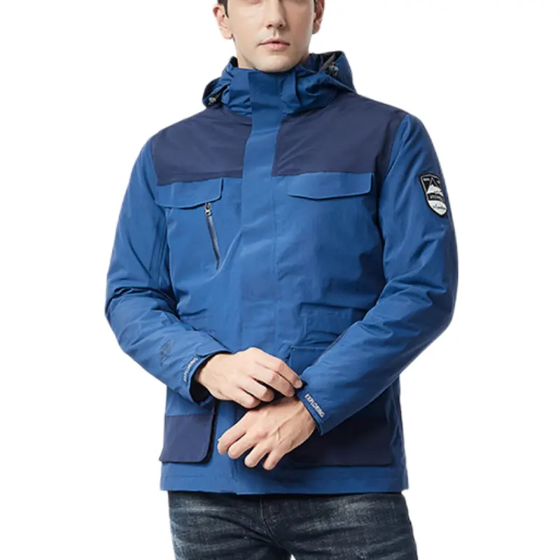 Custom High quality men winter waterproof mountain climbing coats down inner 3 in 1 jackets