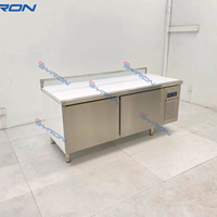 Table de travail commerciale en acier inoxydable avec équipement de réfrigération, réfrigérateur pour bar à salades, congélateur sous comptoir