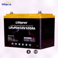 Batterie LiFePO4 à décharge profonde 12,8V 120AH Grade A pour démarrage de VR avec BMS intelligent Bluetooth M8 Terminal 6K Cycles CE RoHS IP67 OEM ODM