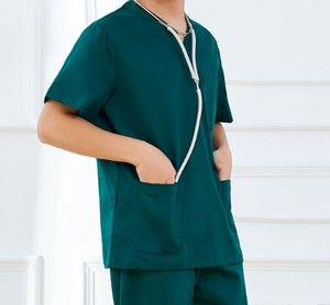 Uniformes Médicos Elásticos de Algodón Puro con Cuello en V, de Alta Calidad, con Logotipo Personalizado, Ideales para Hospitales y Uniformes para Médicos y Enfermeras - Product Image 4
