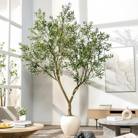 Arbre Bonsaï d'olivier artificiel, feuilles en plastique réalistes, tronc en résine, écologique, de haute qualité, pour intérieur/bureau, arbustes, herbe