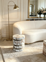 Table d'appoint ronde en marbre naturel Ocean Storm, table d'appoint en marbre moderne, meubles de salon, décoration intérieure