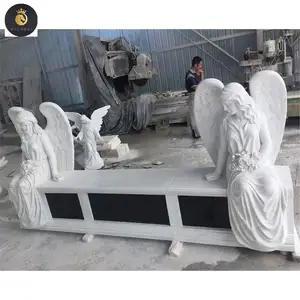Cementerio mármol blanco alas de Ángel Monumento Conmemorativo lápida silla banco