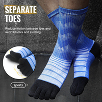 Chaussettes à cinq doigts en laine mérinos WRELS, articles en stock, chaussettes chaudes d'hiver antidérapantes, chaussettes de sport d'extérieur respirantes et absorbant l'humidité