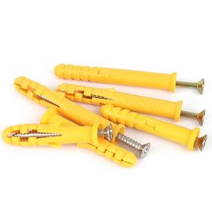 Cheville d'ancrage en acier inoxydable, cheville d'expansion auto-perceuse en nylon jaune en forme de poisson pour cloisons sèches - Product Image 1