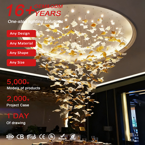 Personnalisé feuille d'érable cristal lustre table de sable service commercial salle de banquet villa escalier projet d'hôtel décoratif chand - Product Image 1