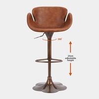 Tabouret de bar de luxe léger pour la maison, style haut de gamme, chaise de bar à dossier pivotant et réglable en hauteur, mobilier de bar en métal HD-7609