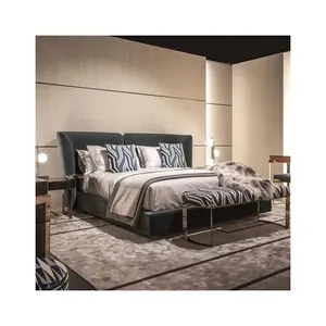공장 큰 헤드 보드 침대 덮개를 씌운 가죽 퀸 로우 프로파일 킹 사이즈 침대 프레임 이탈리아 현대 표준 캘리포니아 킹 침대