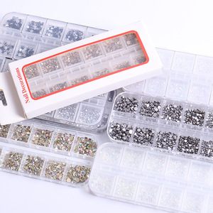 Piedras de Cristal AB para Uñas, 5D, 12 Compartimentos, Set de Joyería para Uñas DIY, Base Plana Acrílica con Color AB para Decoración de Uñas - Product Image 6