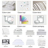 Linge de lit d'hôtel de luxe housse de couette en satin avec ruban ensemble de literie drap de lit plat blanc uni