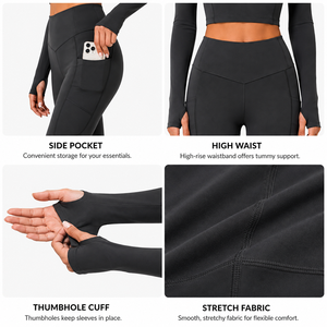Conjunto Deportivo de 2 Piezas para Mujer OEM <span class=keywords><strong>XINO</strong></span>, Cintura Alta, Elástico en 4 Direcciones, Secado Rápido, Transpirable, Spandex/Nylon, Logotipo Frontal - Product Image 3