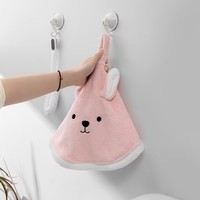 Serviette de toilette suspendue mignonne pour enfants, en polaire corail, sans peluches et à séchage rapide, multi-usages, bonne absorption d'eau, serviette douce