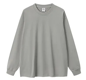 OEM ODM T-shirt basique à col rond anti-rides personnalisé pour hommes T-shirt oversize en coton à épaules tombantes et à manches longues - Product Image 4