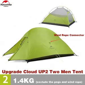 Naturehike bulut Up 2 yükseltilmiş Ultralight 2 adam çadır 20D naylon çift katmanlar alüminyum kutup açık kış kamp çadır karyolası
