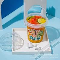 Mwellewm 30 Pcs Gobelets jetables en PP pour boissons froides avec couvercles, pailles et poignées 34 oz pour fêtes, piscine, pique-niques