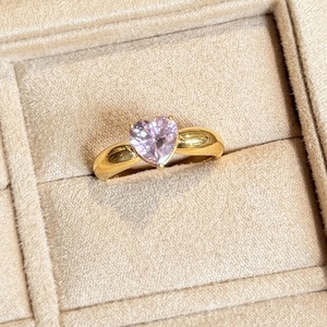 Anello a Cuore in Oro Puro 24K NGTC AU999 con Zircone Rosa Naturale, Gioiello 5D in Oro Duro, <span class=keywords><strong>Regalo</strong></span> Splendido <span class=keywords><strong>di</strong></span> Amore e Amicizia - Product Image 4