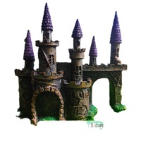 Nouvelles décorations écologiques en résine pour aquarium de bureau, ornements paysagers de château miniature de style européen antique pour aquarium