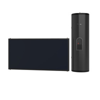 Chauffe-eau solaire commercial extérieur personnalisable pour garage, 1000L, système pressurisé, revêtement bleu, 8 panneaux plats, industriel
