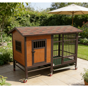 วิลล่าสัตว์เลี้ยงไม้หรูหราทันสมัยพร้อมระบบทำความร้อน ประตูแบบฝัง หน้าต่างคู่ ประตูทำความสะอาดได้ ทางเข้าสัตว์เลี้ยงแบบ <span class=keywords><strong>PC</strong></span> สำหรับเข้าถึงห้องนั่งเล่น - Product Image 1