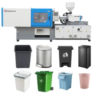 Highshine injection molding machine making 120 liter garbage bin big size plastic waste outdoor trash can dustbin wheel