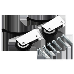 Roulettes de porte coulissante, ensemble supérieur et inférieur, en acier laminé à froid, faible bruit, pour portes de placard et de cuisine - Product Image 1