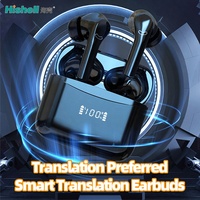Couleur noire APP contrôle voyage dispositif de traduction de langue mondiale écouteur de traduction sans fil J5Pro