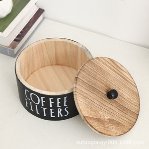 Round Storage <strong>Box</strong> <strong>Wooden</strong> <strong>Laundry</strong> Room <strong>Laundry</strong> Bead Storage <strong>Box</strong> with Lid Desktop Coffee Filter Storage <strong>Wooden</strong> <strong>Box</strong> - Product Image 3