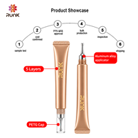 Tubes en plastique du fabricant, diamètre 16 mm, emballage souple en PE pour crème contour des yeux avec applicateur métallique rafraîchissant, tube cosmétique personnalisé pour le soin des yeux