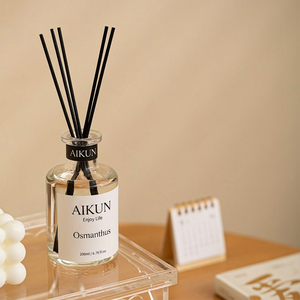 Aikun Low MOQ 3 Day Sample 200ml White Window Glass Sticker Box Custom Scent Long Lasting Reed Diffuser Gift <b>Set</b> for Home Brand - Product Image 2