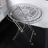 Table basse pliante en acrylique transparent extensible et convertible, moderne et écologique, best-seller 2022, pour le mobilier de salon