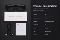Lunettes de traduction intelligentes IA, assistant vocal en temps réel 139 langues, audio à oreille ouverte, anti-tremblement 6 axes, IP66