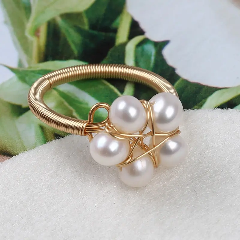 Cheap price real natural freshwater pearl five-pointed star heart butterfly shape rings jewelry designs for women