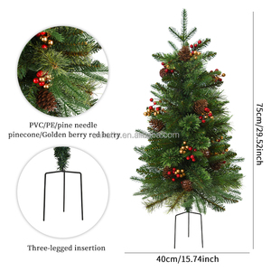 Nhà Sản Xuất Tùy Chỉnh Chất Lượng Cao 30Inch Nhân Tạo Cây Giáng Sinh Màu Đỏ Berry Thông Cone Thời Tiết Chịu Mài Mòn Thân Thiện Với Môi Ngoài Trời - Product Image 6