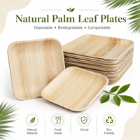 Assiettes jetables durables en feuilles de palmier, vaisselle naturelle en gaine d'arec pour restaurant ou usage domestique