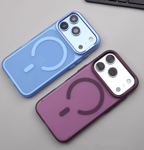 For iPhone18 Pro Matte Frosted Cover Metal Camera Frame & Buttons Magnetic Ring Phone Case for iPhone 18 Pro Max