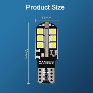 หลอดไฟ <span class=keywords><strong>LED</strong></span> T10 Canbus W5W WY5W 168 194 จำนวน 1 ชิ้น ปราศจากข้อผิดพลาด สำหรับไฟภายในรถยนต์ ไฟส่องป้ายทะเบียน ไฟส่องพื้น 6000K สีขาว 12V - Product Image 2