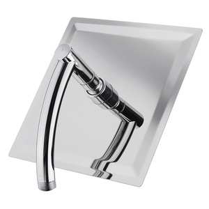 QY Stainless Steel Square <b>Shower</b> <b>Head</b> 20cm Rain Spray Wall Mount <b>Shower</b> Set 1.5M Hose for Home Bathroom - Product Image 3