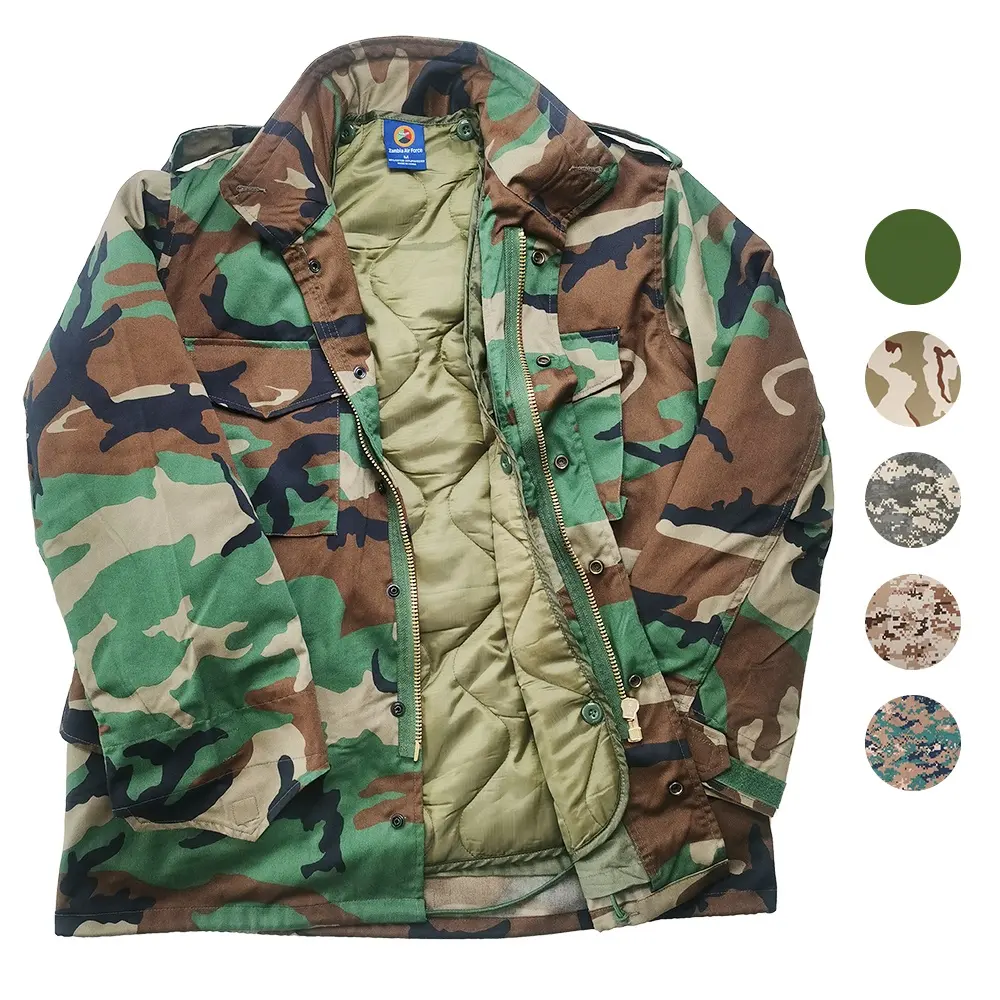 Manteau de campagne tactique personnalisé imperméable et durable de camouflage M65 de la jungle avec doublure en polaire pour hommes