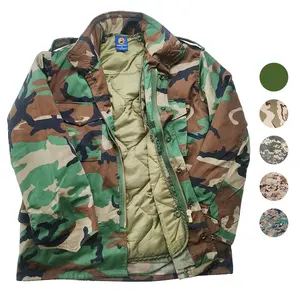 Custom Waterproof Durable Combat Jungle Camouflage M65 Tactical Field Jacket Coat With Fleece Liner For Men