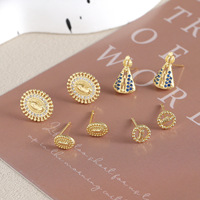 Bijoux de haute qualité plaqués or 18 carats, boucles d'oreilles exquises, bijoux religieux, boucles d'oreilles Vierge Marie pour femmes