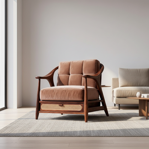 Fauteuil inclinable avec tiroir de rangement, fauteuil moderne en velours de style mid-century pour la maison ou le bureau - Product Image 2