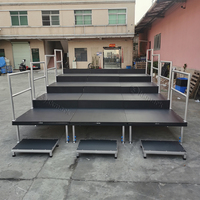 Événement portable réglable en hauteur en aluminium noir Riser Band Theatre Choir Ad Theatre Stepped Stage