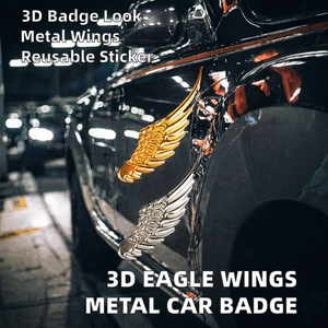 Autocollant de voiture 3D Ailes d'ange Aigle, Emblème métallique pour carrosserie automobile, Décoration de moto et de véhicule - Product Image 2