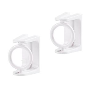 Multi Function Rod <b>Bracket</b> 360 Degree Rotation No Drilling Required Towel Hook Shower Curtain Rod Holder <b>Plastic</b> Adhesive Mount - Product Image 2