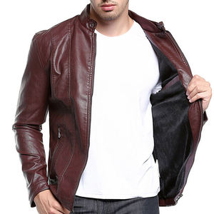 <span class=keywords><strong>2023</strong></span> Offre Spéciale hiver hommes décontracté rue et vêtements de sport veste à glissière veste en cuir couleur unie mousse vestes hommes - Product Image 2