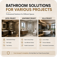 Ensemble de salle de bain complet sur mesure OEM/ODM disponible, avec meuble-lavabo de luxe en bois massif, baignoire, lavabo en céramique et toilette intelligente