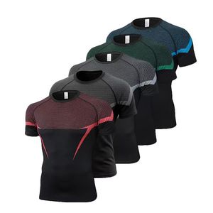 T-shirt Sportiva da Uomo Stile Americano con Stampa Squalo, Manica Corta, 180 Grammi, Traspirante, Elastica, ad Asciugatura Rapida per Fitness all'Aperto - Product Image 1