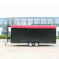 Cuisine mobile en acier inoxydable de taille personnalisée remorque de restauration rapide camion de restauration rapide chariot de nourriture van kebab caravane