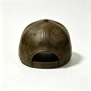 Gorra de Béisbol Vintage de Cuero Sintético Unisex, Clásica de 6 Paneles, de Cuero PU Desgastado, Deportiva, con Letras, Ajustable, para Uso Diario al Aire Libre - Product Image 6