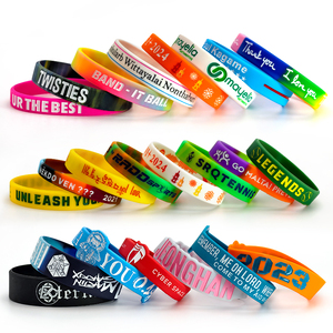 <span class=keywords><strong>Pulsera</strong></span> de goma con logotipo de texto relleno de tinta grabado personalizado, <span class=keywords><strong>pulsera</strong></span> de silicona deportiva para correr, <span class=keywords><strong>pulsera</strong></span> personalizada para fiesta - Product Image 4